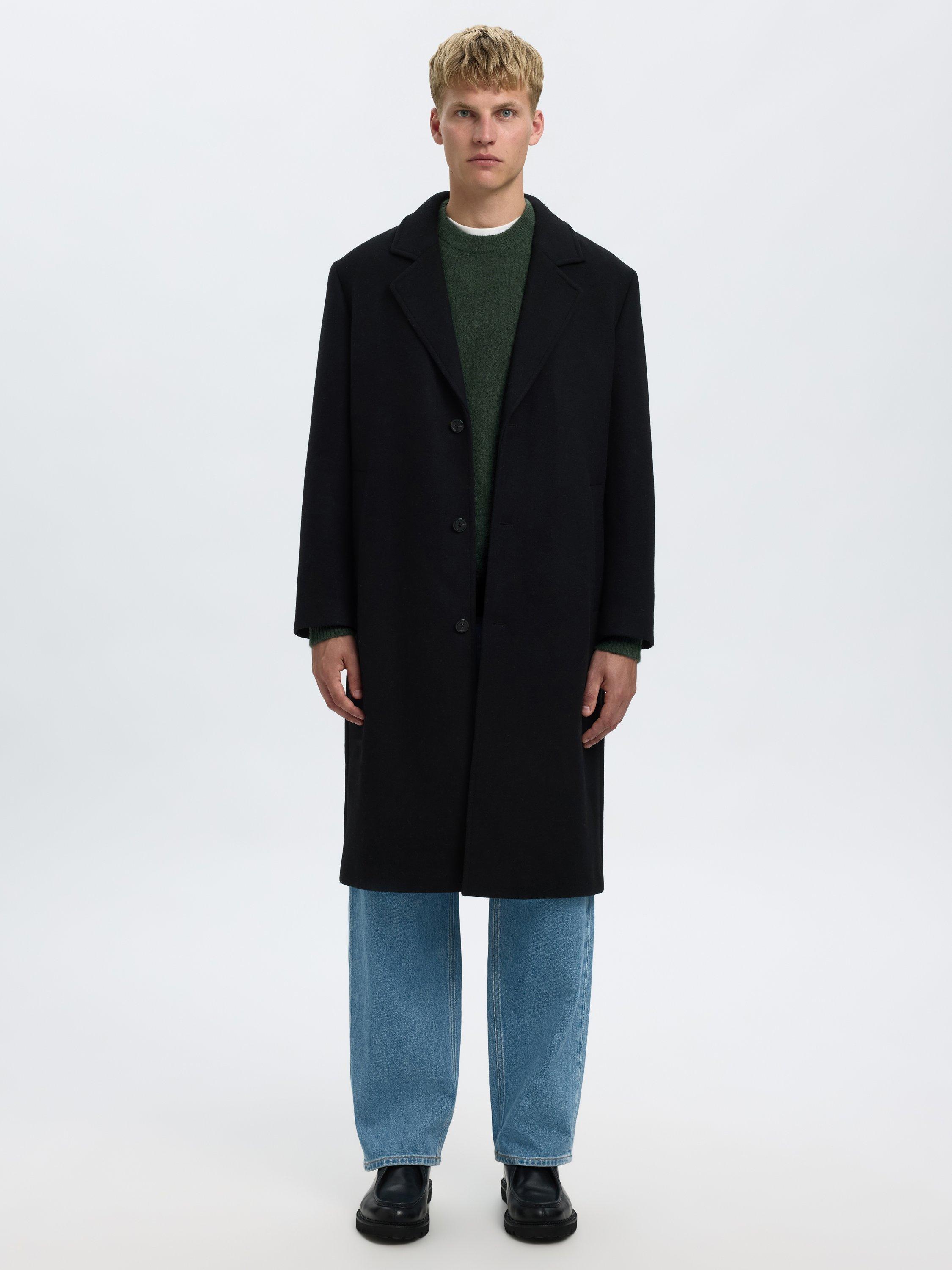 Product image 3 of 6, which shows Selected Rai Wool Alpaca Blend Crew Neck Jumper, Deep Forest, XXL