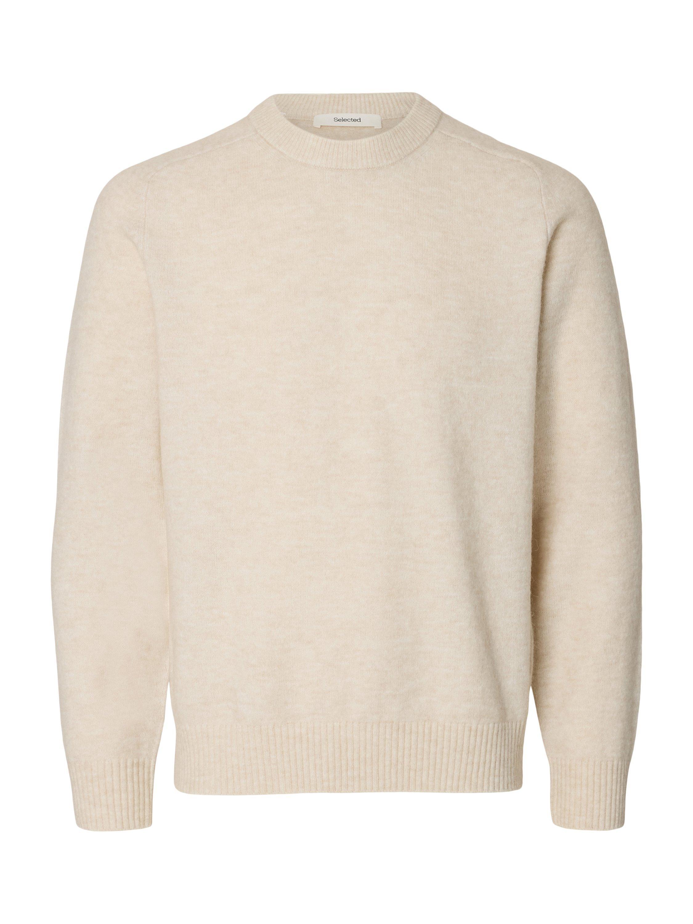 Product image 5 of 5, which shows Selected Rai Wool Alpaca Blend Crew Neck Jumper, Oatmeal, L
