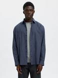 SELECTED HOMME Reg Leo Cotton Long Sleeve Button Shirt, Sky Captain