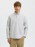 SELECTED HOMME Regrick Long Sleeve Button Oxford Shirt, Forest Night Stripes