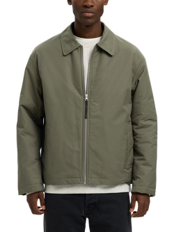 Selected Cedric Zip-Through Jacket, Olive Night, Olive Night