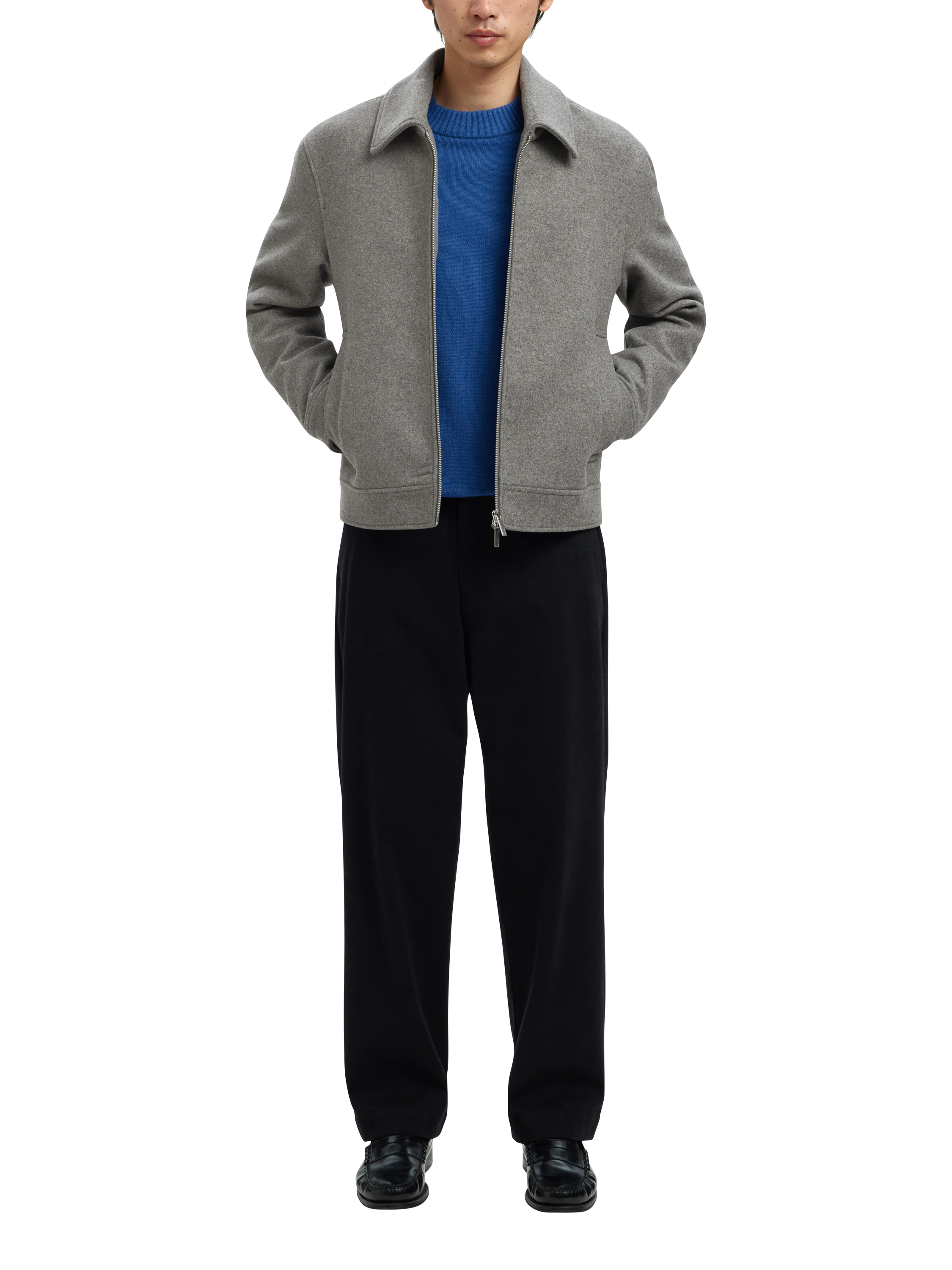 Product image 2 of 6, which shows Selected Philip Harrington Jacket, Grey Melange, S