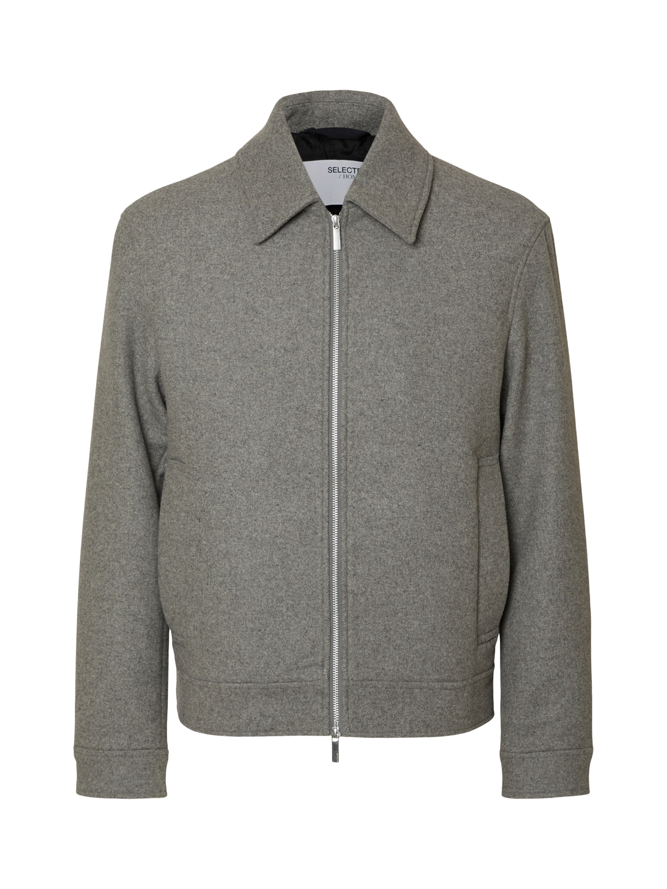 Product image 6 of 6, which shows Selected Philip Harrington Jacket, Grey Melange, S