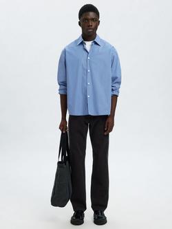 SELECTED HOMME 190 Cotton Regular Tapered Denim Jeans, Black Denim