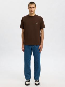 SELECTED HOMME 190 Cotton Regular Tapered Denim Jeans, Medium Blue Denim - view 2, Medium Blue Denim