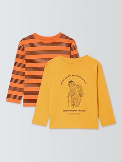 John Lewis Kids' Stripe/Bear Jersey Tops, Pack of 2, Multi, Multi