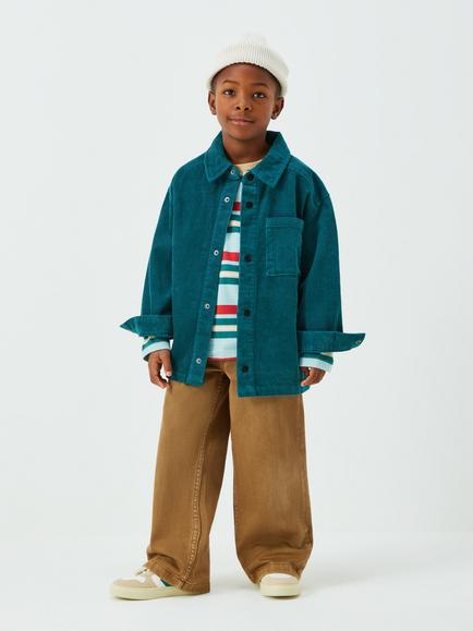 John Lewis Kids' Hike Corduroy Shirt - view 2, Teal