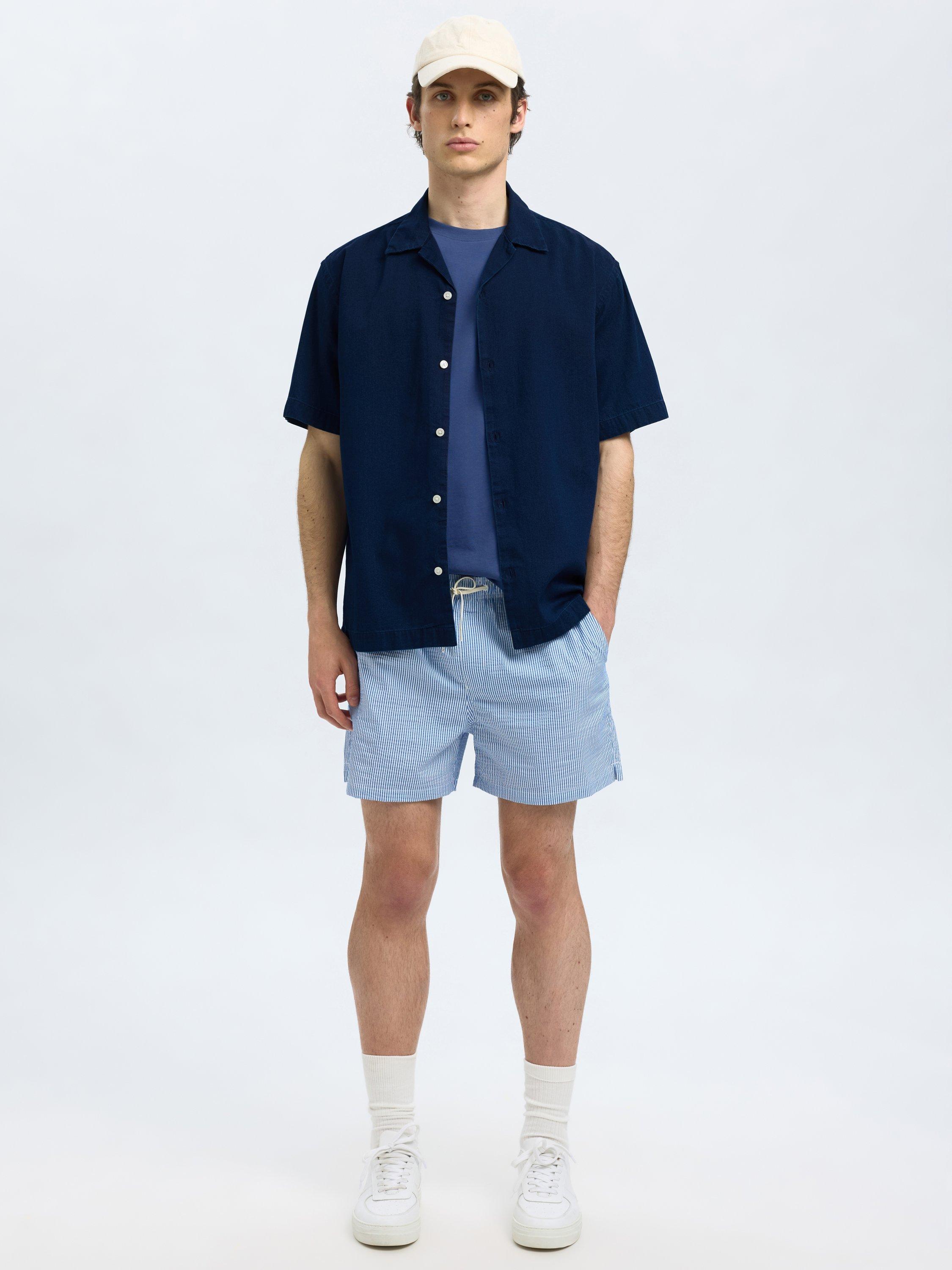 Product image 4 of 6, which shows Selected Denim Shirt, Dark Blue Denim, S