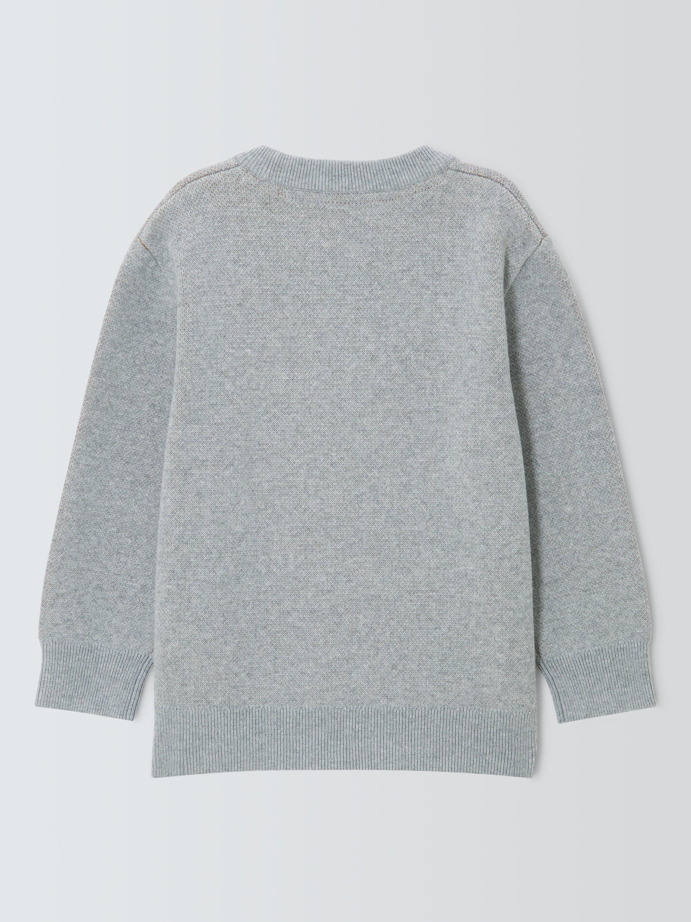 Product image 7 of 7, which shows John Lewis Kids' Boucle Dinosaur Jumper, Grey / Multi, 9 years
