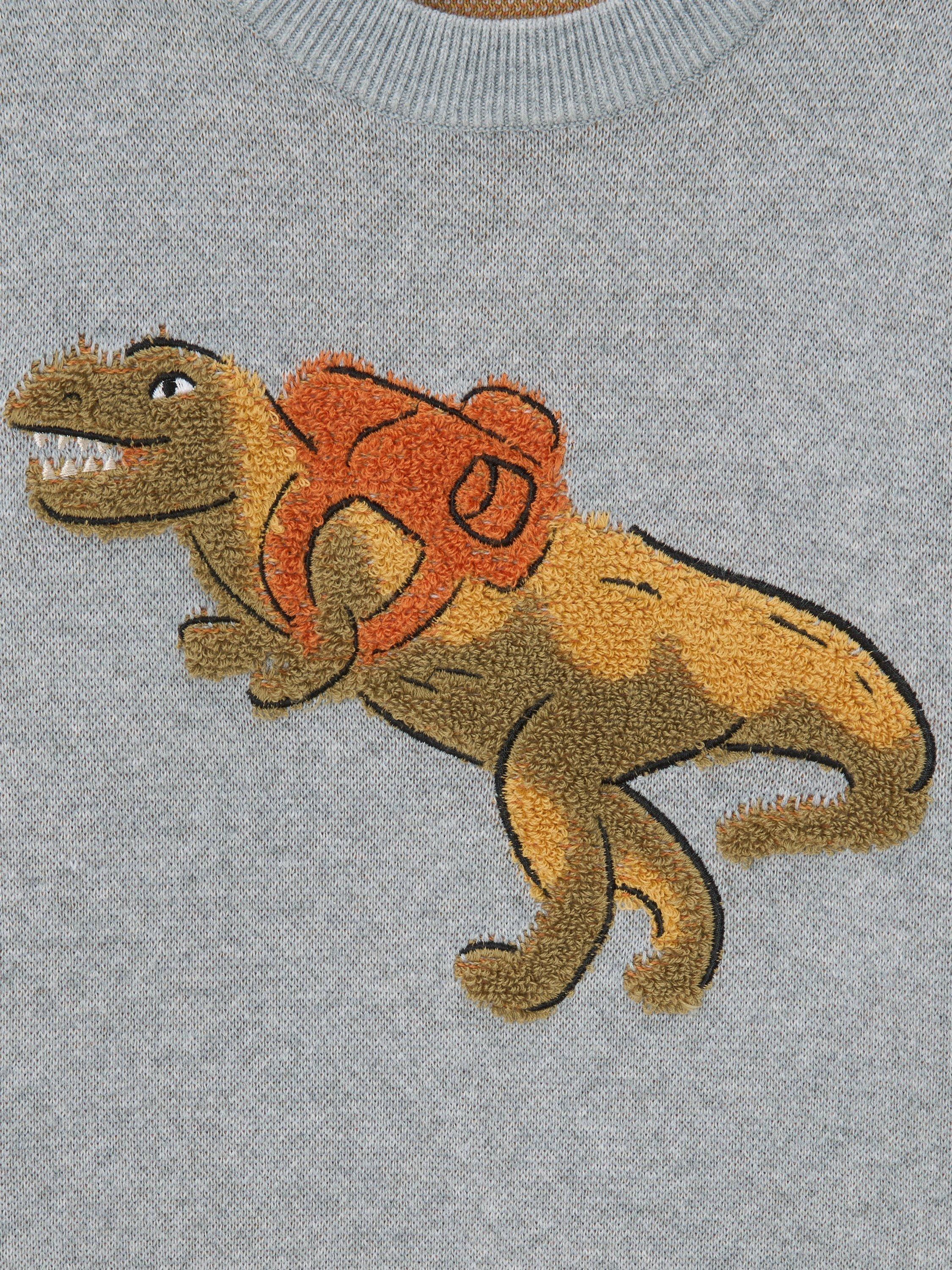 Product image 6 of 7, which shows John Lewis Kids' Boucle Dinosaur Jumper, Grey / Multi, 9 years