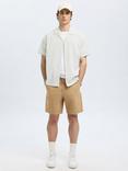 Selected Cotton Blend Regular Chino Shorts, Kelp