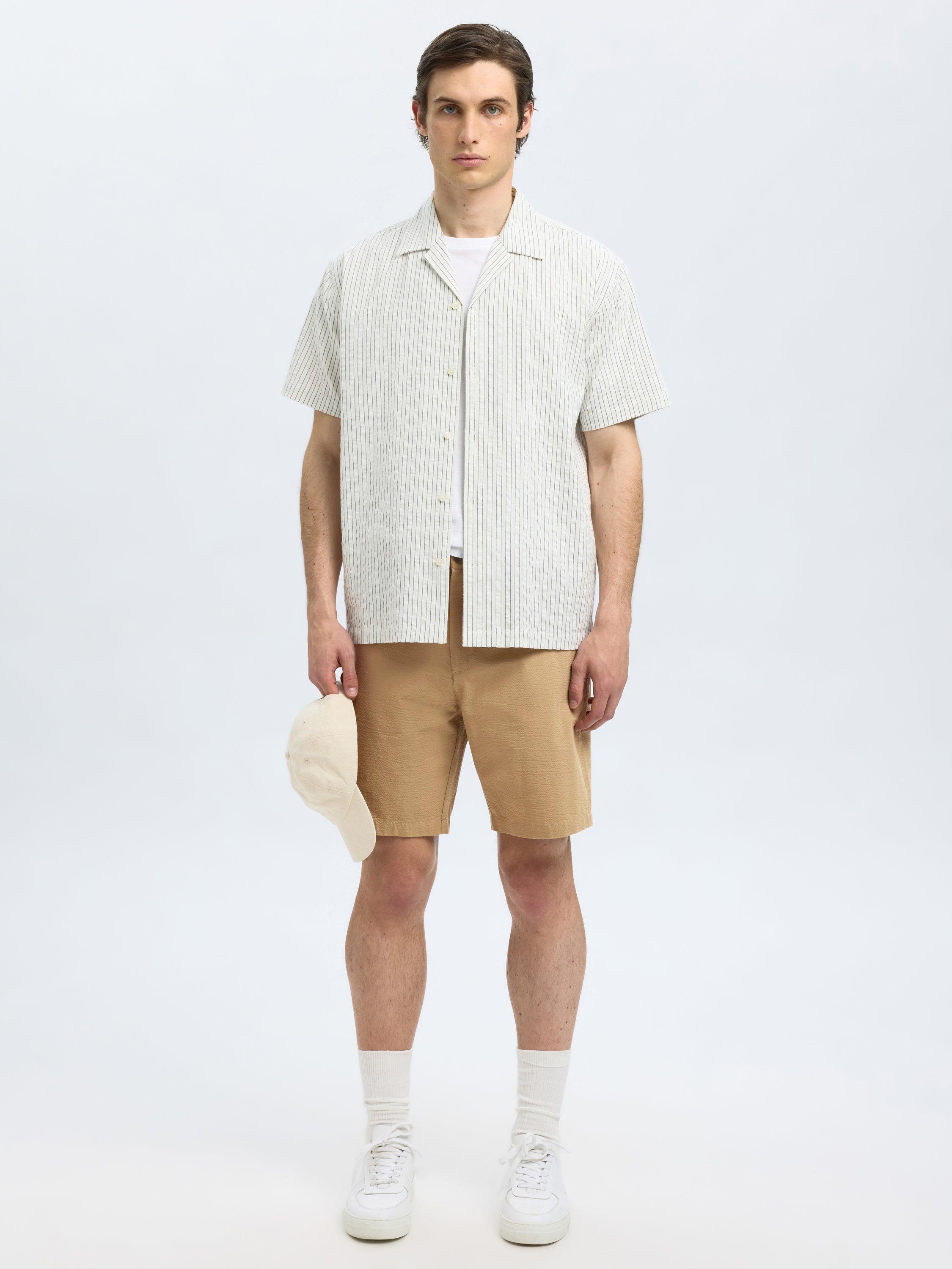 Product image 2 of 6, which shows Selected Cotton Blend Regular Chino Shorts, Kelp, S