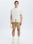 Selected Cotton Blend Regular Chino Shorts, Kelp
