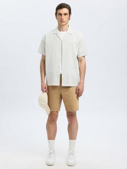 Selected Cotton Blend Regular Chino Shorts, Kelp - view 2, Kelp