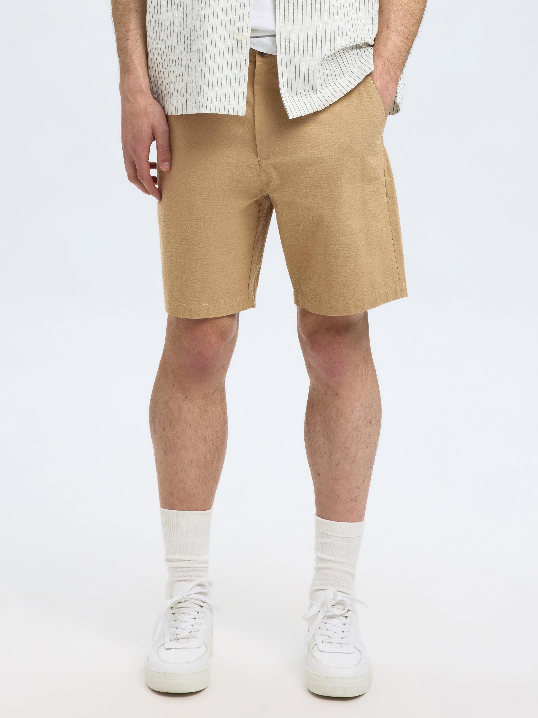 Product image 3 of 6, which shows Selected Cotton Blend Regular Chino Shorts, Kelp, S