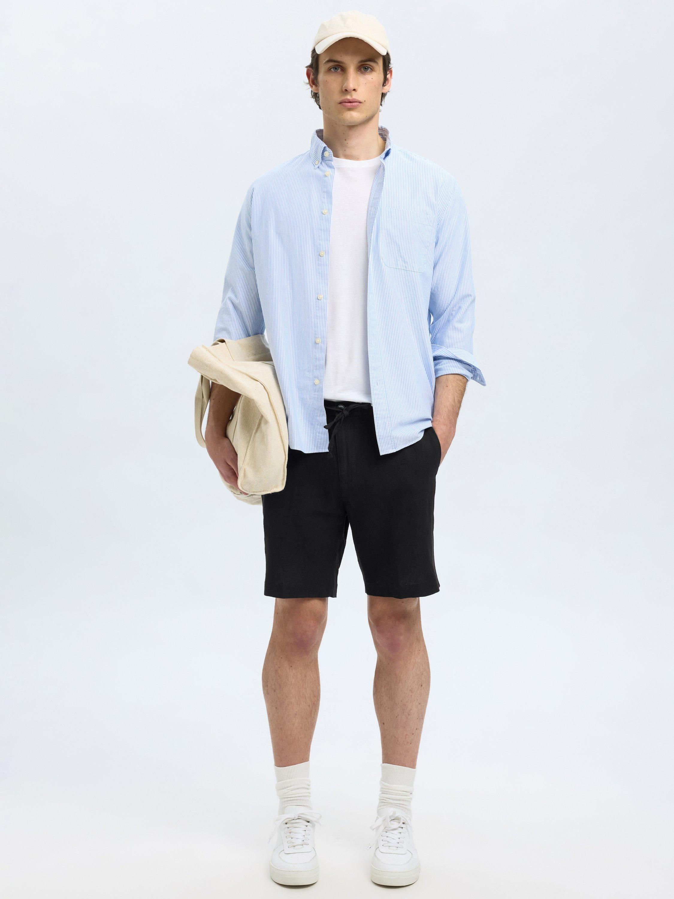 Product image 3 of 6, which shows Selected Leroy Regular Fit Sun Shorts, Black, S