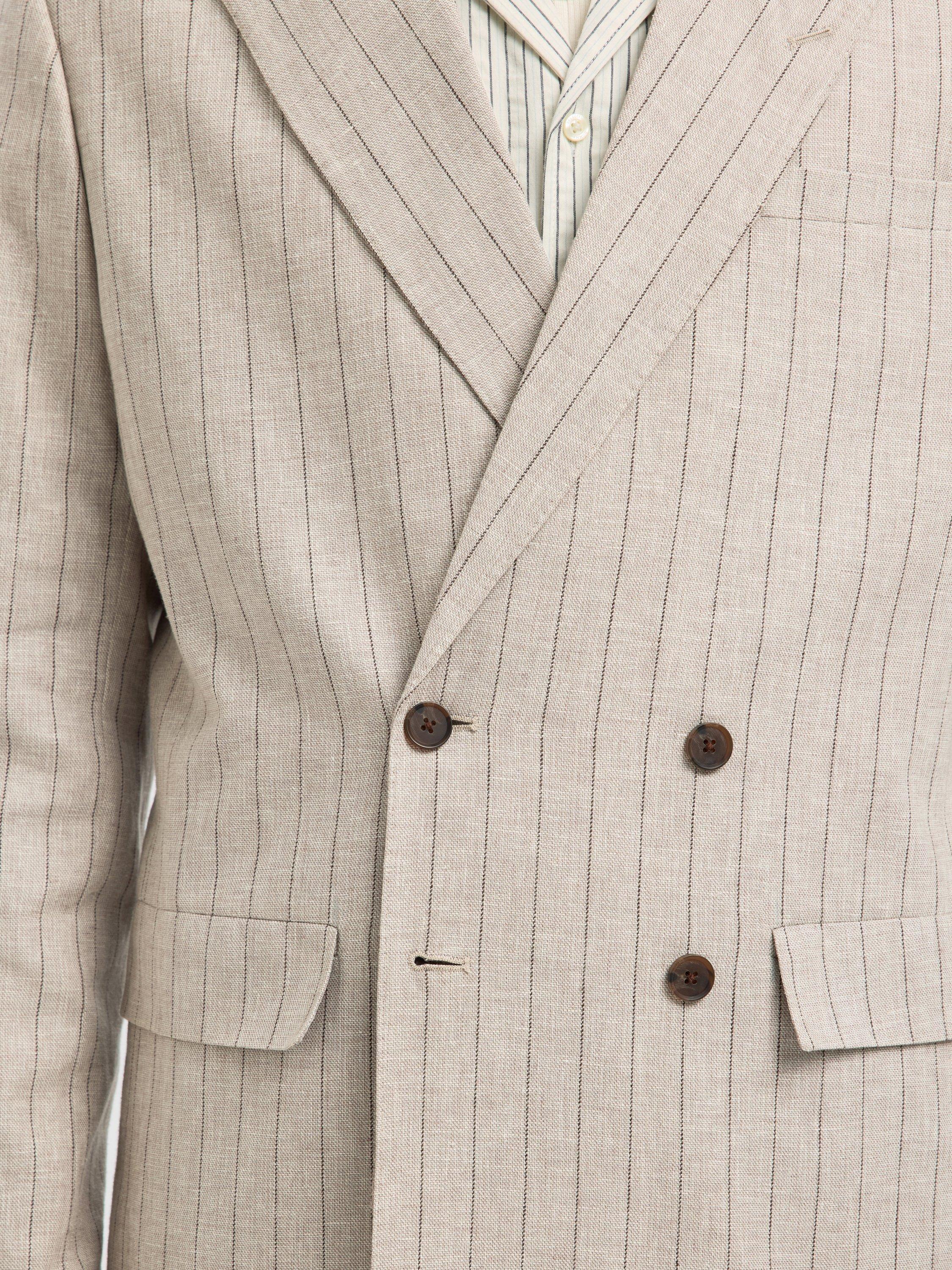 Product image 4 of 6, which shows Selected Relaxed Malik Linen Blend Blazer, Oatmeal, 36R