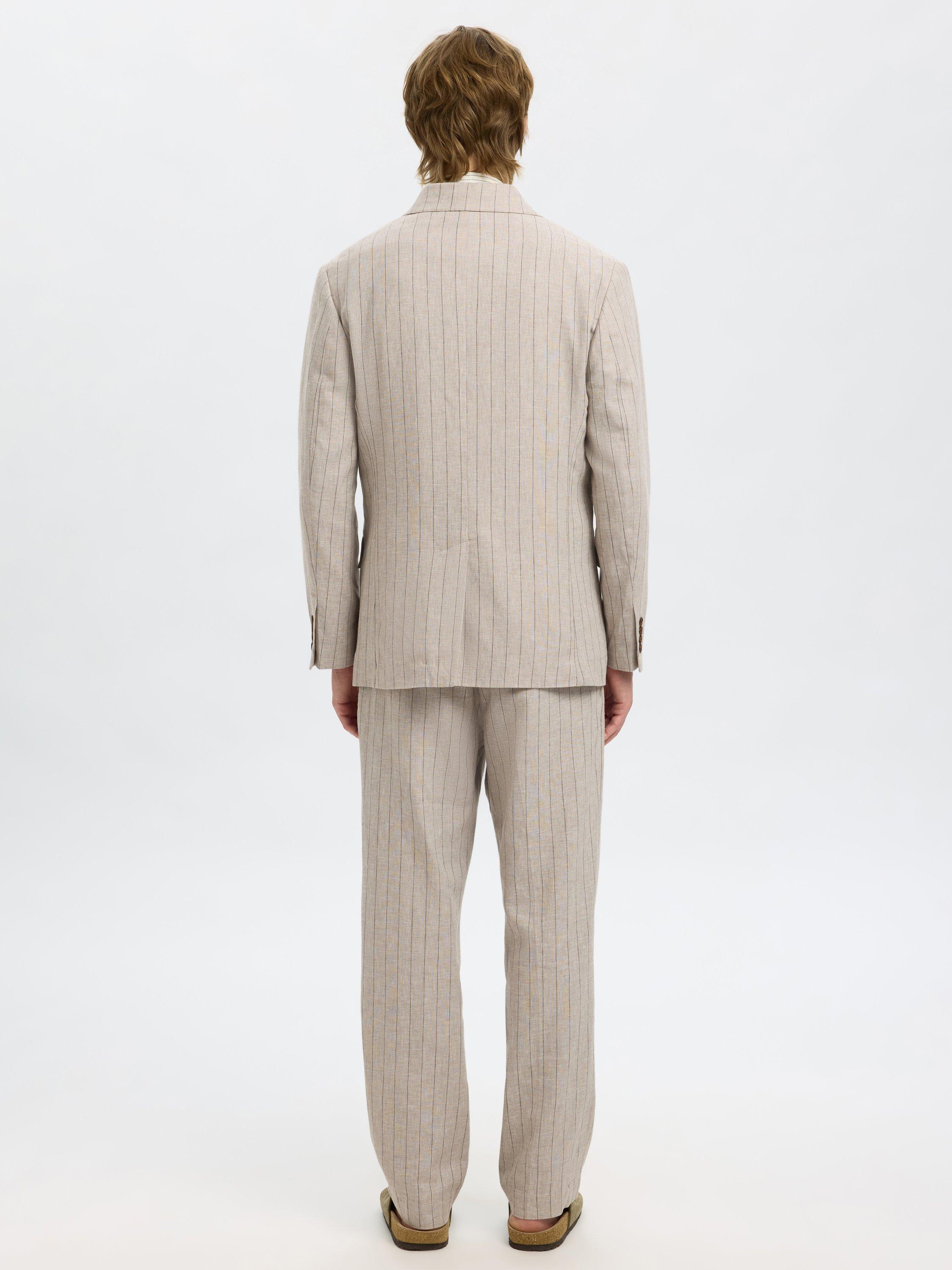 Product image 5 of 6, which shows Selected Relaxed Malik Linen Blend Blazer, Oatmeal, 36R