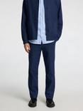 SELECTED HOMME Regular Fit Linen Rich Suit Trousers, Dark Navy, Dark Navy