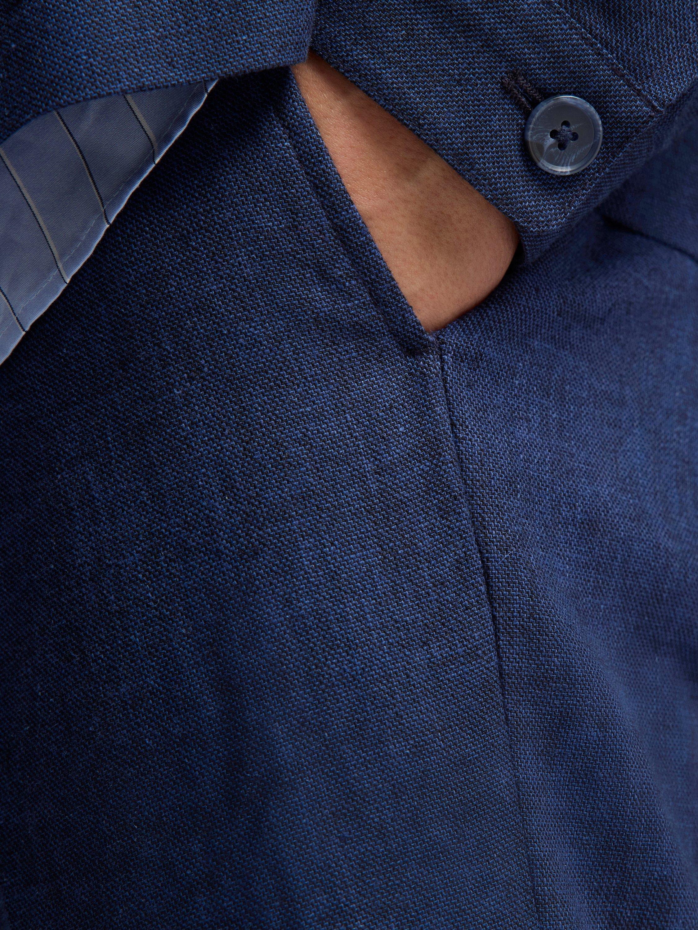 Product image 5 of 6, which shows SELECTED HOMME Regular Fit Linen Rich Suit Trousers, Dark Navy, 30R