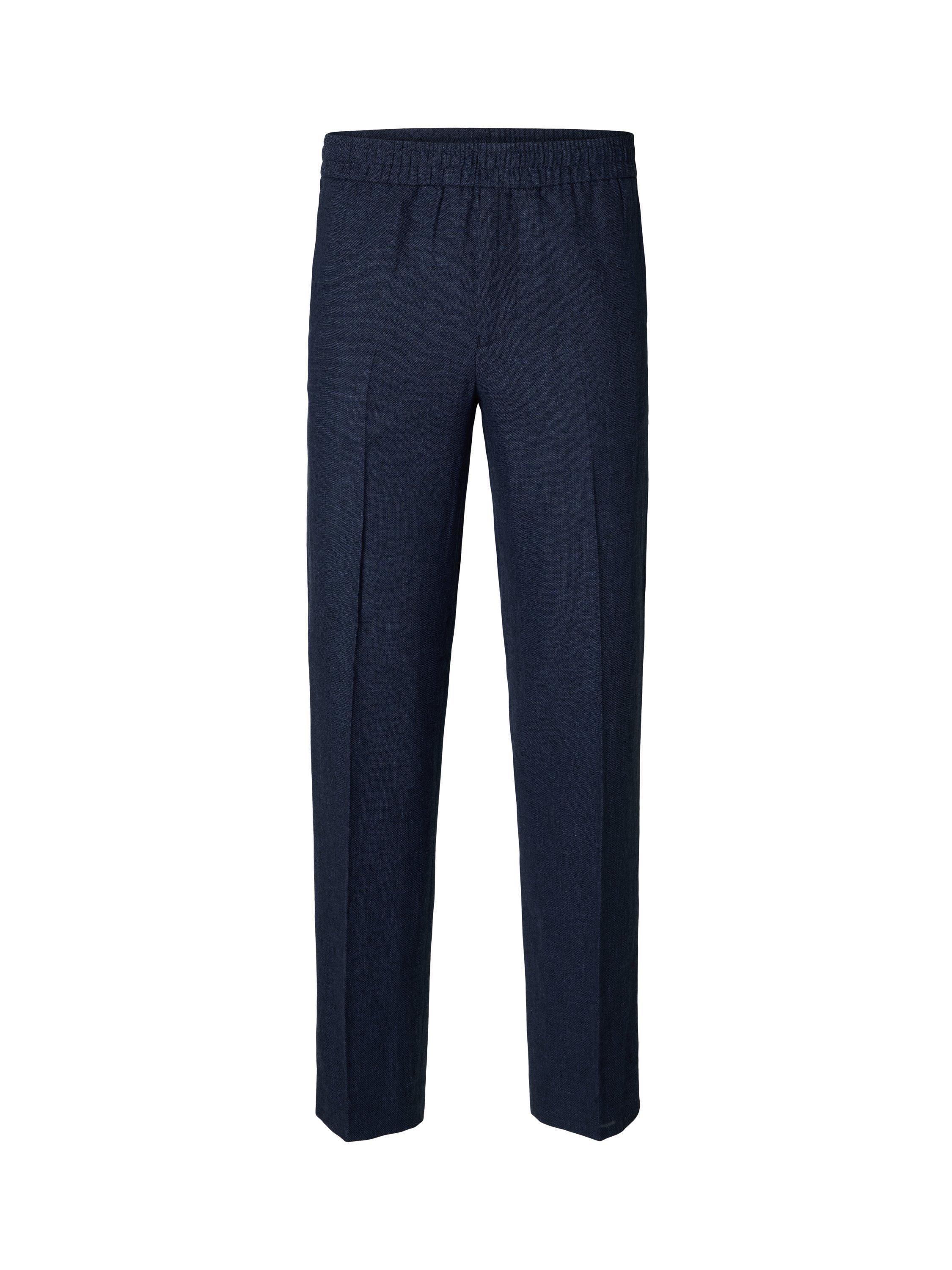 Product image 6 of 6, which shows SELECTED HOMME Regular Fit Linen Rich Suit Trousers, Dark Navy, 30R