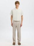 Selected Relaxed Malik Linen Blend Suit Trousers, Oatmeal