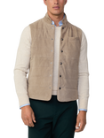 Hackett London Suede Waistcoat, Fawn Beige