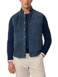 Hackett London Suede Waistcoat, Royal Blue
