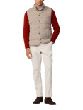 Hackett London Padded Knit Gilet, Chino Beige, Chino Beige