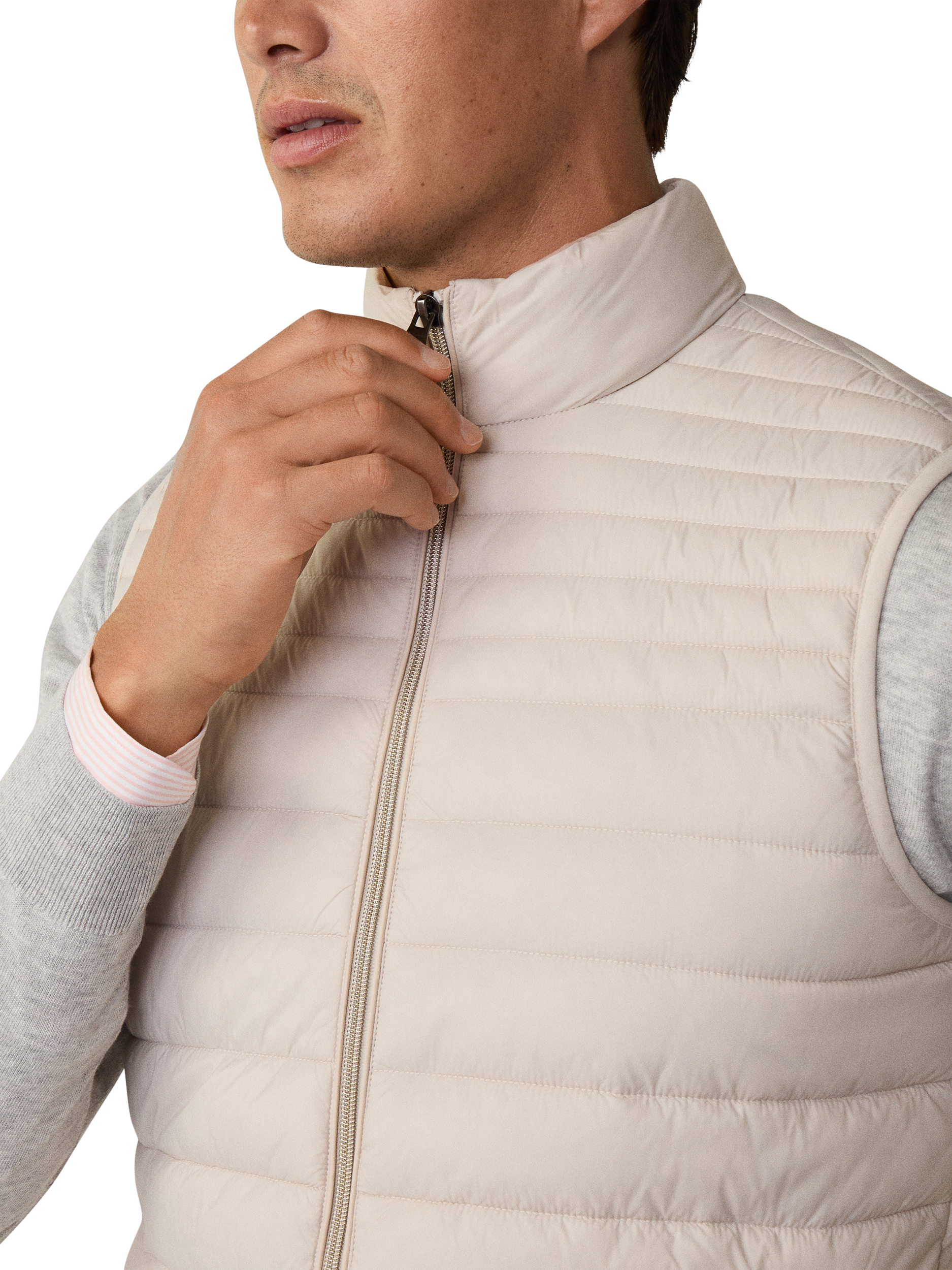 Product image 4 of 5, which shows Hackett London Water-Resistant Gilet, Linen Beige, XXXL