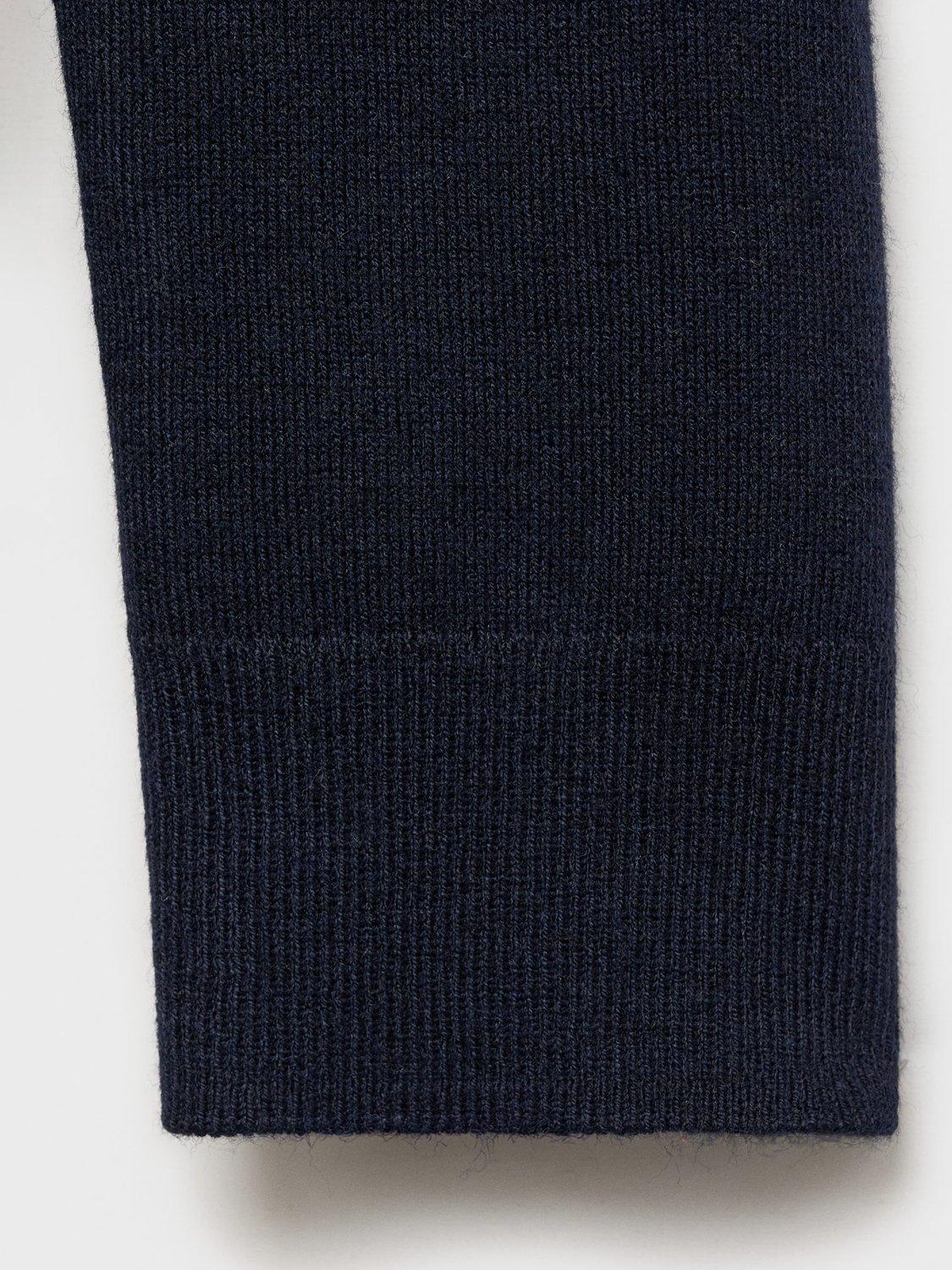Product image 5 of 7, which shows Mango Lucca Wool Blend V-Neck Jumper, Navy, XXS