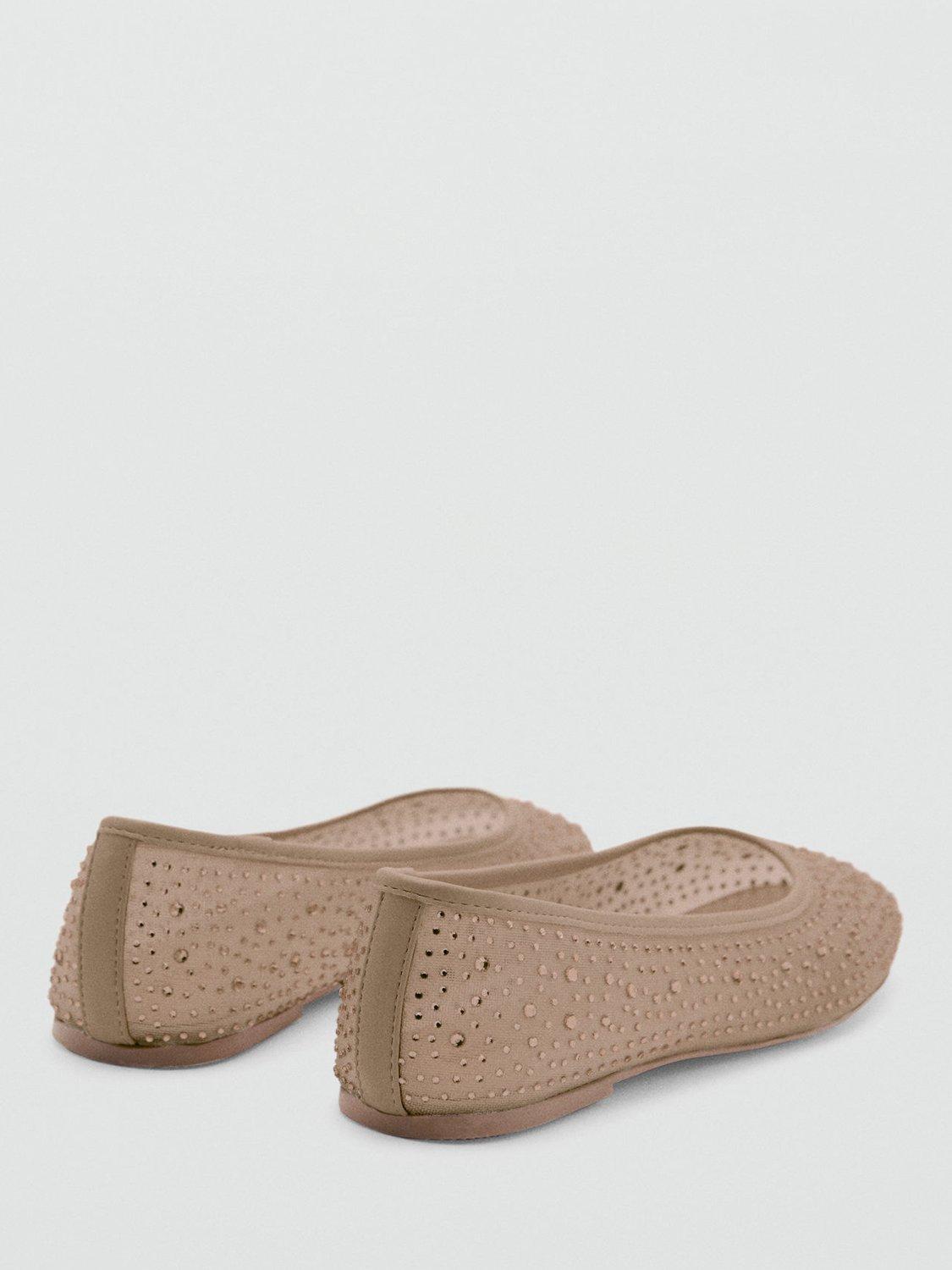 Product image 3 of 4, which shows Mango Kids' Shiny Ballerina Flat Shoes, Light Pastel Pink, 1