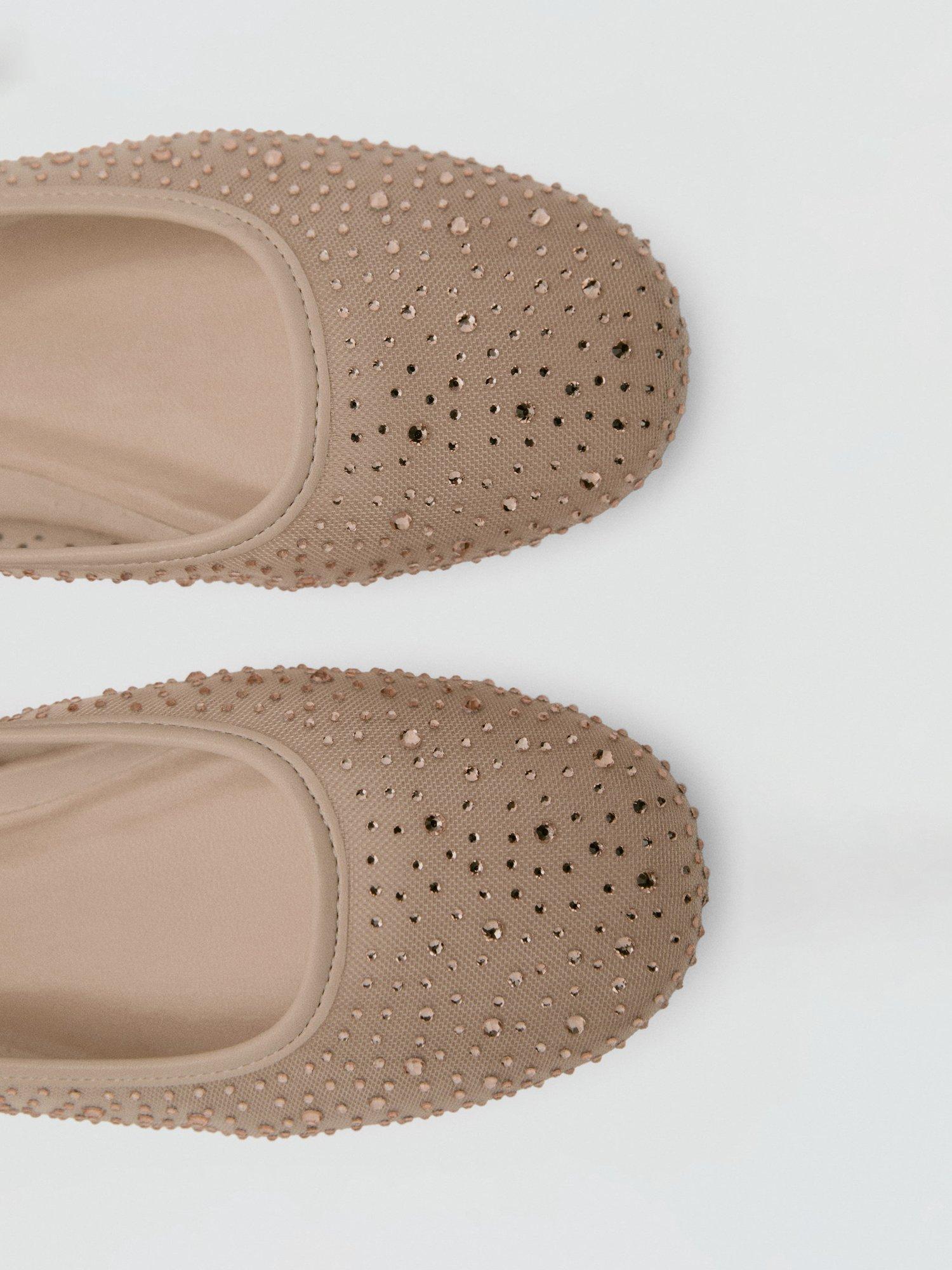 Product image 4 of 4, which shows Mango Kids' Shiny Ballerina Flat Shoes, Light Pastel Pink, 1