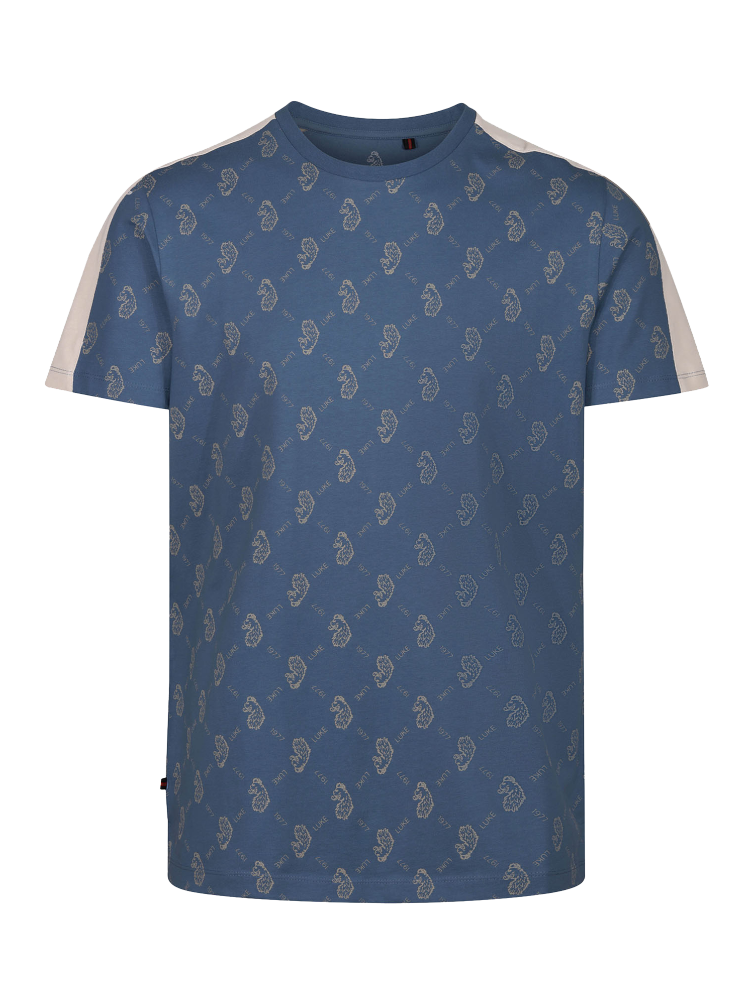 Product image 4 of 6, which shows LUKE 1977 Ramos Cotton Regular Fit Short Sleeve Logo T-Shirt, Denim Blue, XS