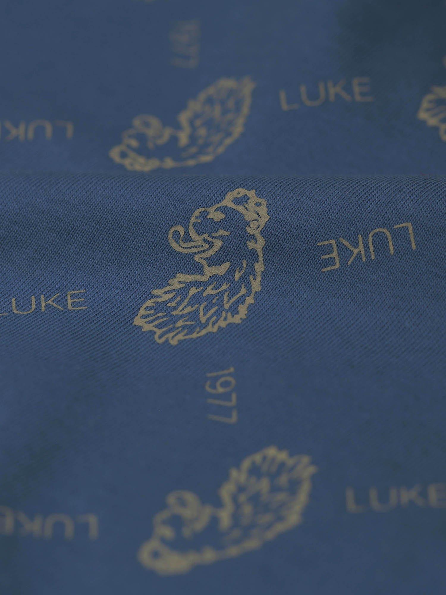 Product image 6 of 6, which shows LUKE 1977 Ramos Cotton Regular Fit Short Sleeve Logo T-Shirt, Denim Blue, XS