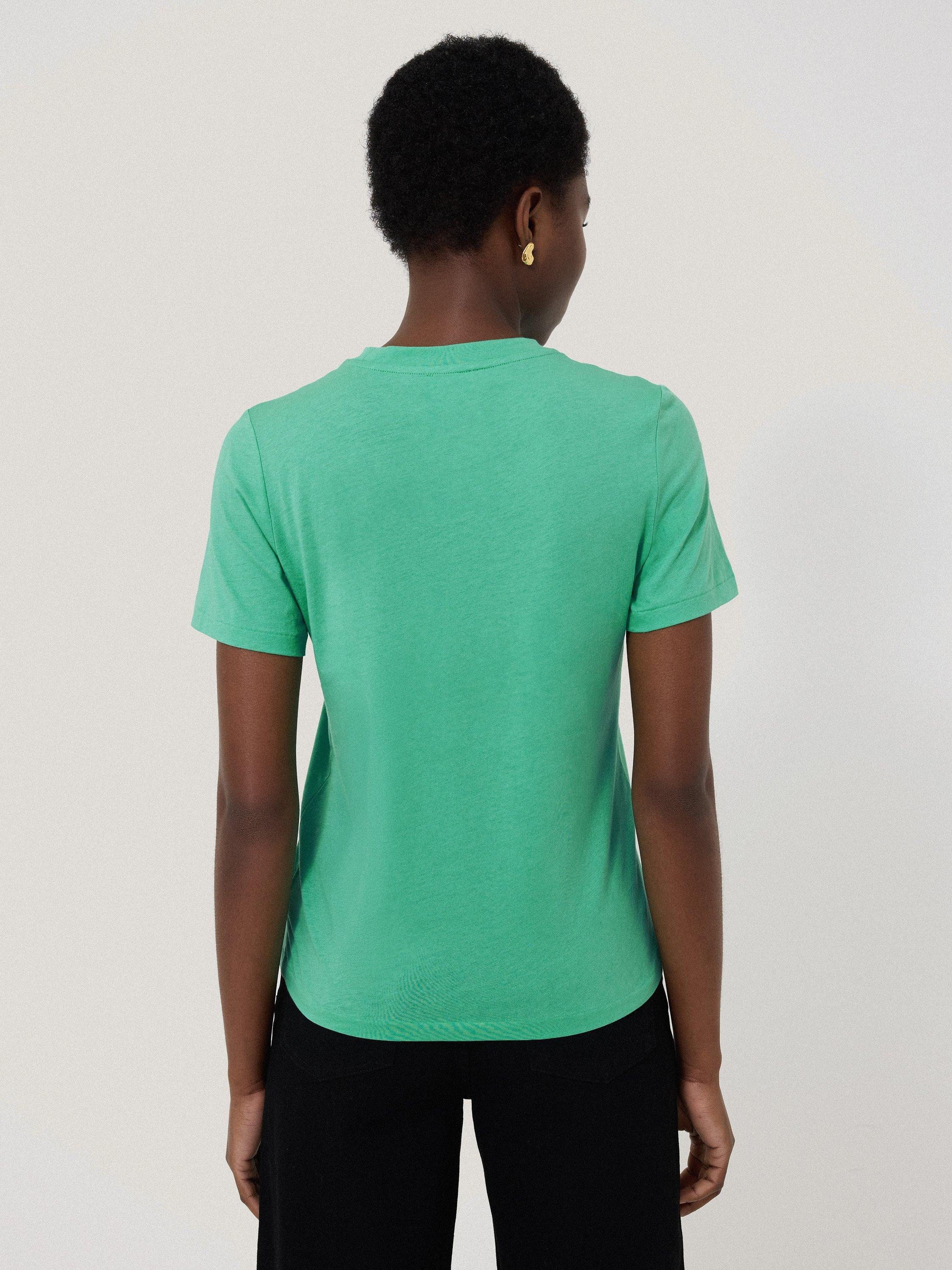 Product image 2 of 4, which shows Jigsaw Supima Cotton Crew Neck T-Shirt, Green, XS