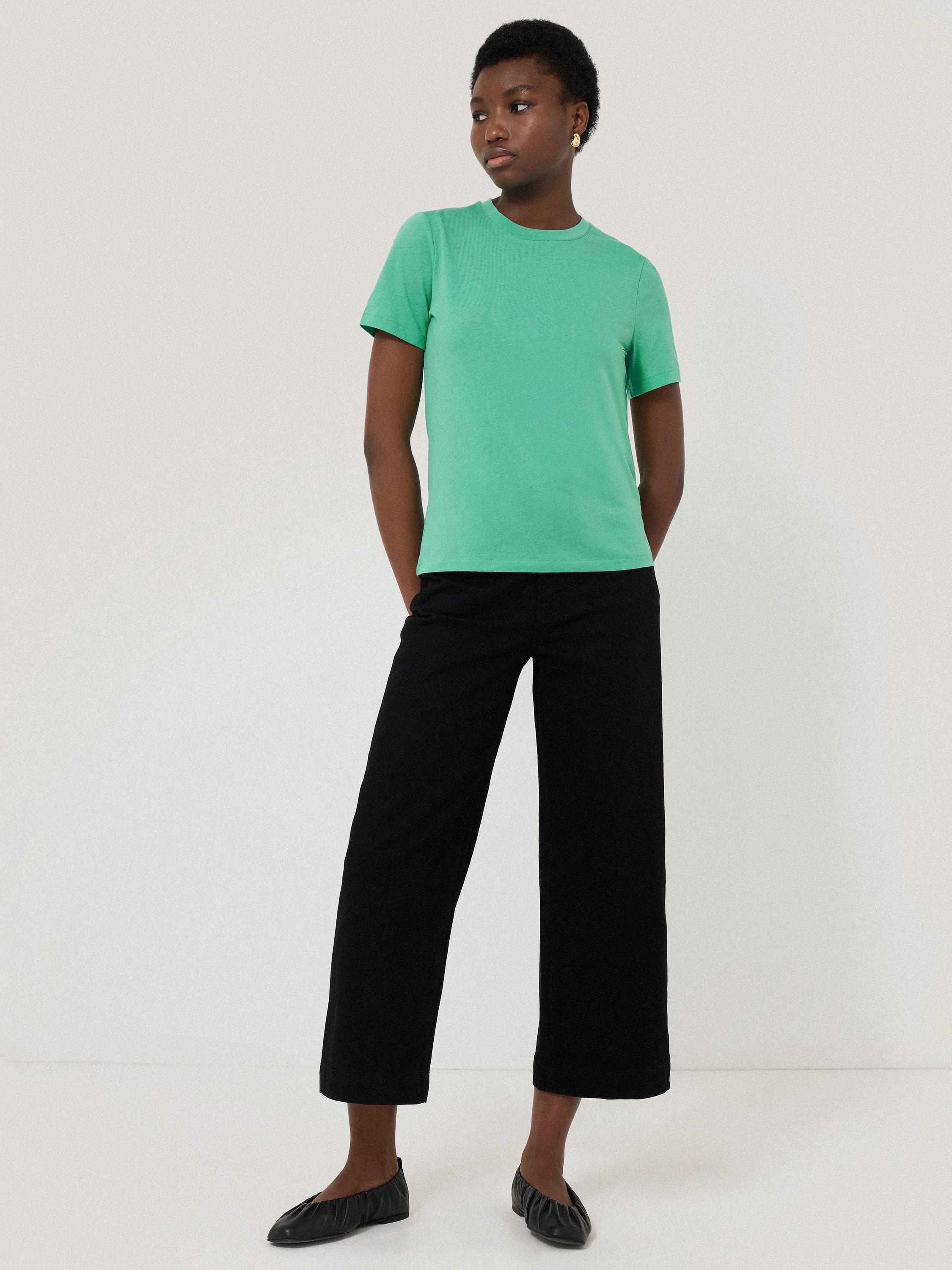Product image 3 of 4, which shows Jigsaw Supima Cotton Crew Neck T-Shirt, Green, XS