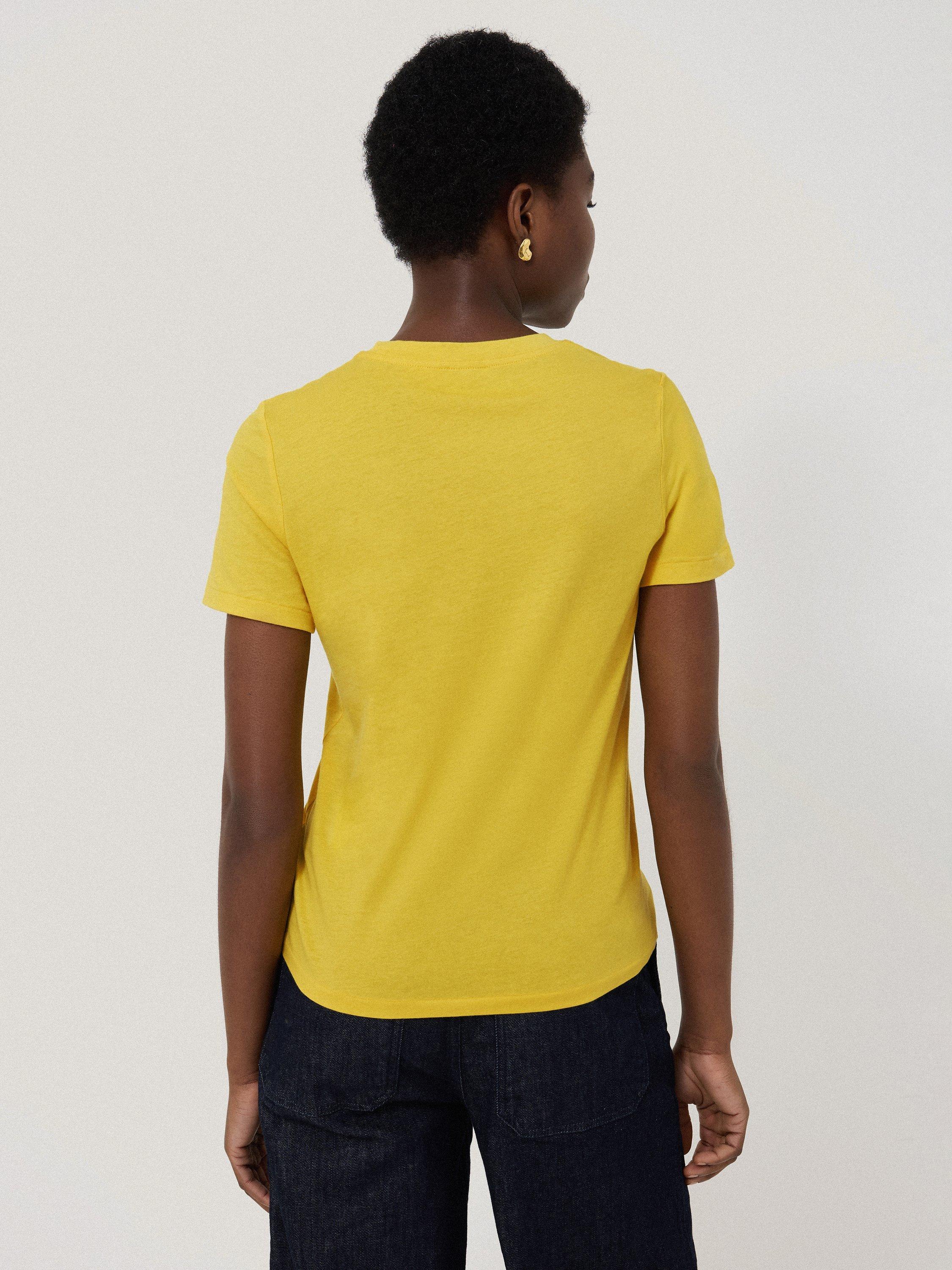 Product image 2 of 4, which shows Jigsaw Supima Cotton Crew Neck T-Shirt, Yellow, M