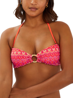 Accessorize Crochet Bandeau Halter Neck Bikini Top, Multi, Multi