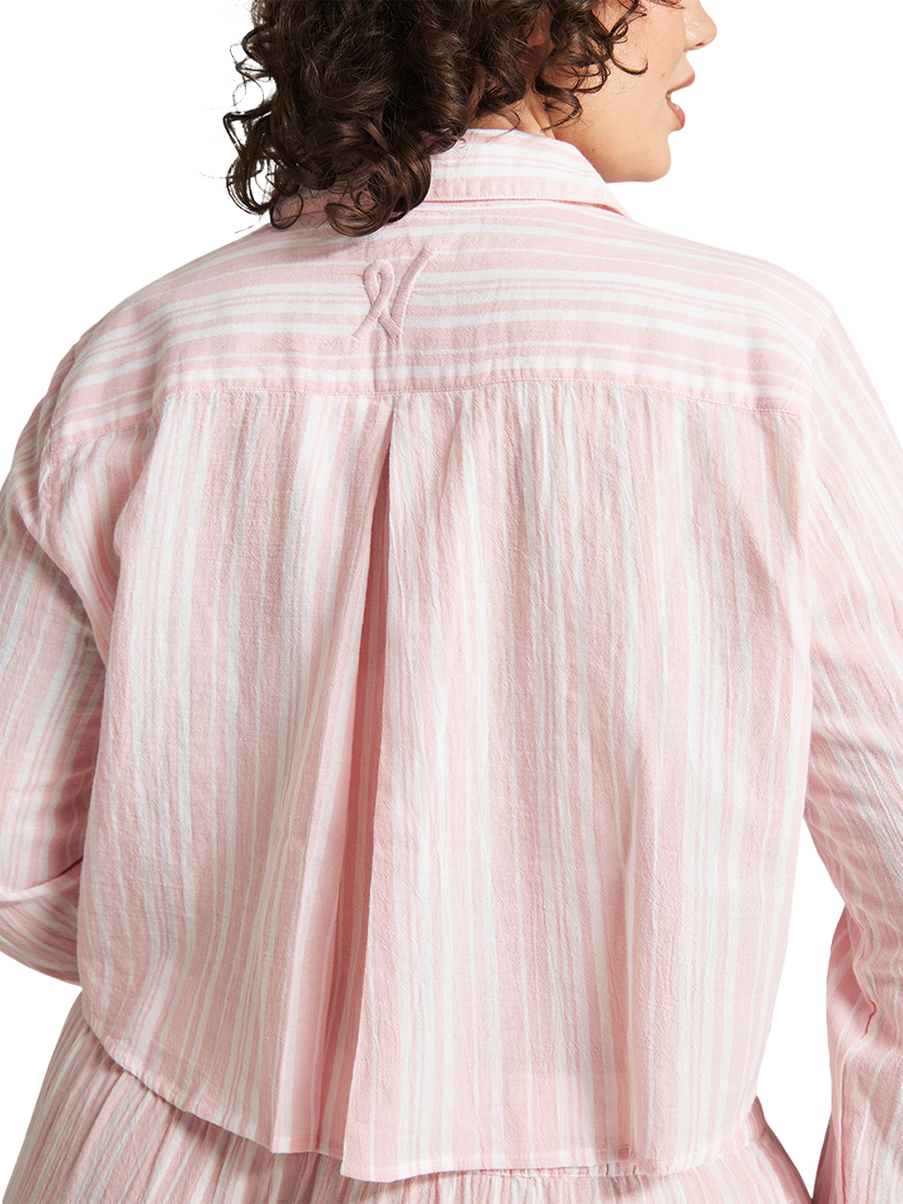 Product image 4 of 5, which shows Nudea Cropped Long Sleeve Pyjama Shirt, Pink, XS