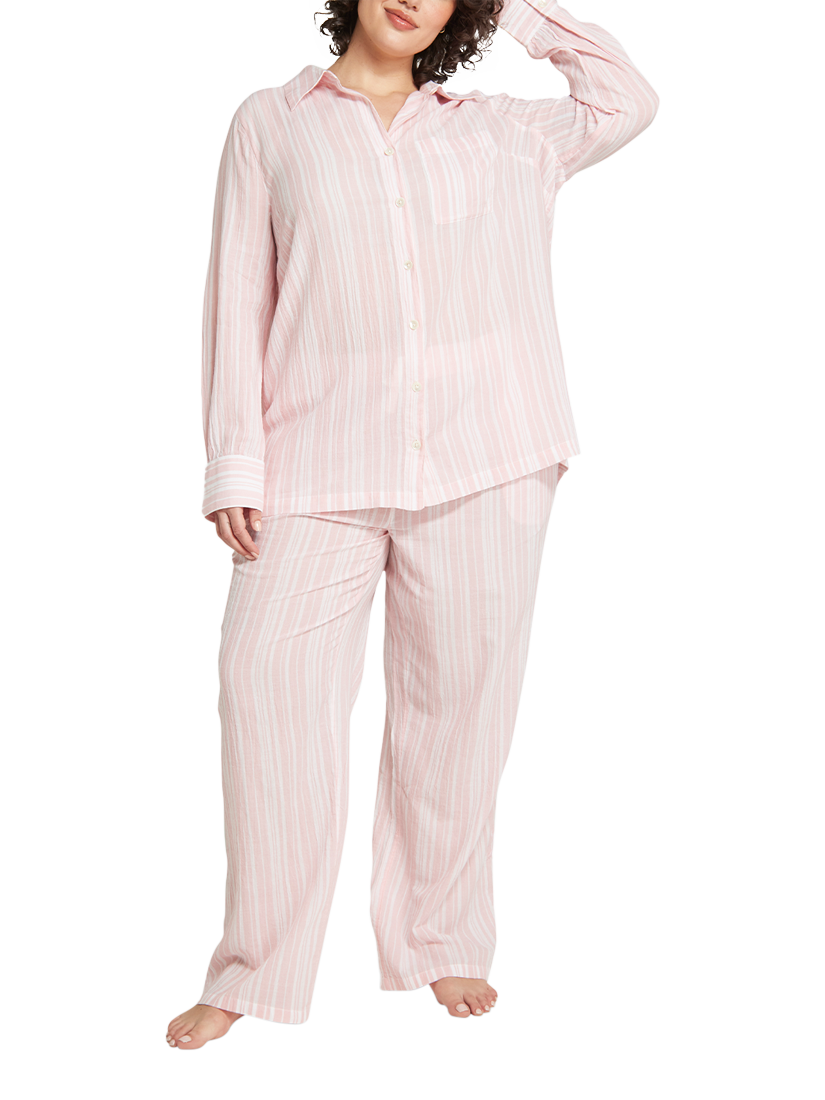 Product image 2 of 4, which shows Nudea The PJ Nightshirt, Pink/White, XS