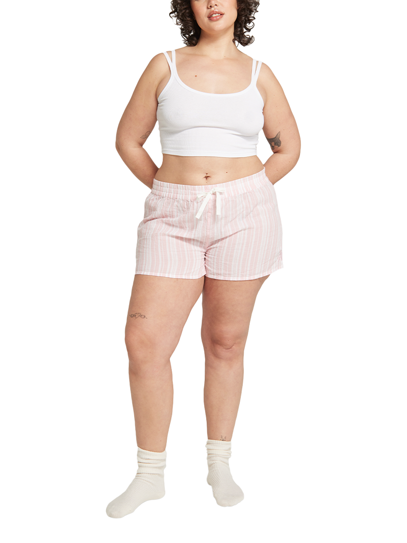 Nudea Stripe Pyjama Boxer Shorts, Pink
