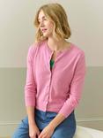 Brora Cotton Knit Cardigan, Peony