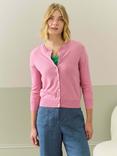 Brora Cotton Knit Cardigan, Peony