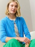 Brora Cotton Knit Cardigan, Azure