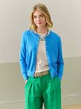 Brora Cotton Knit Cardigan, Azure