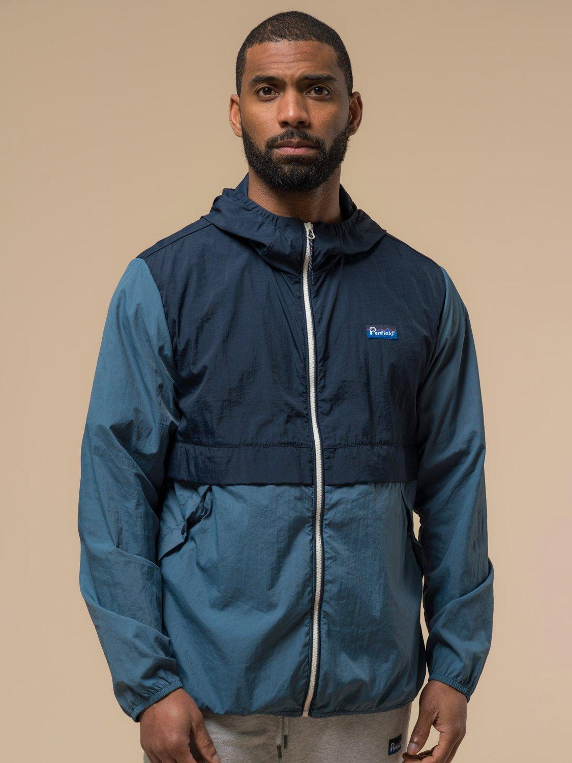 Product image 1 of 9, which shows Penfield Zip Front Rain Jacket, Navy Blazer, S