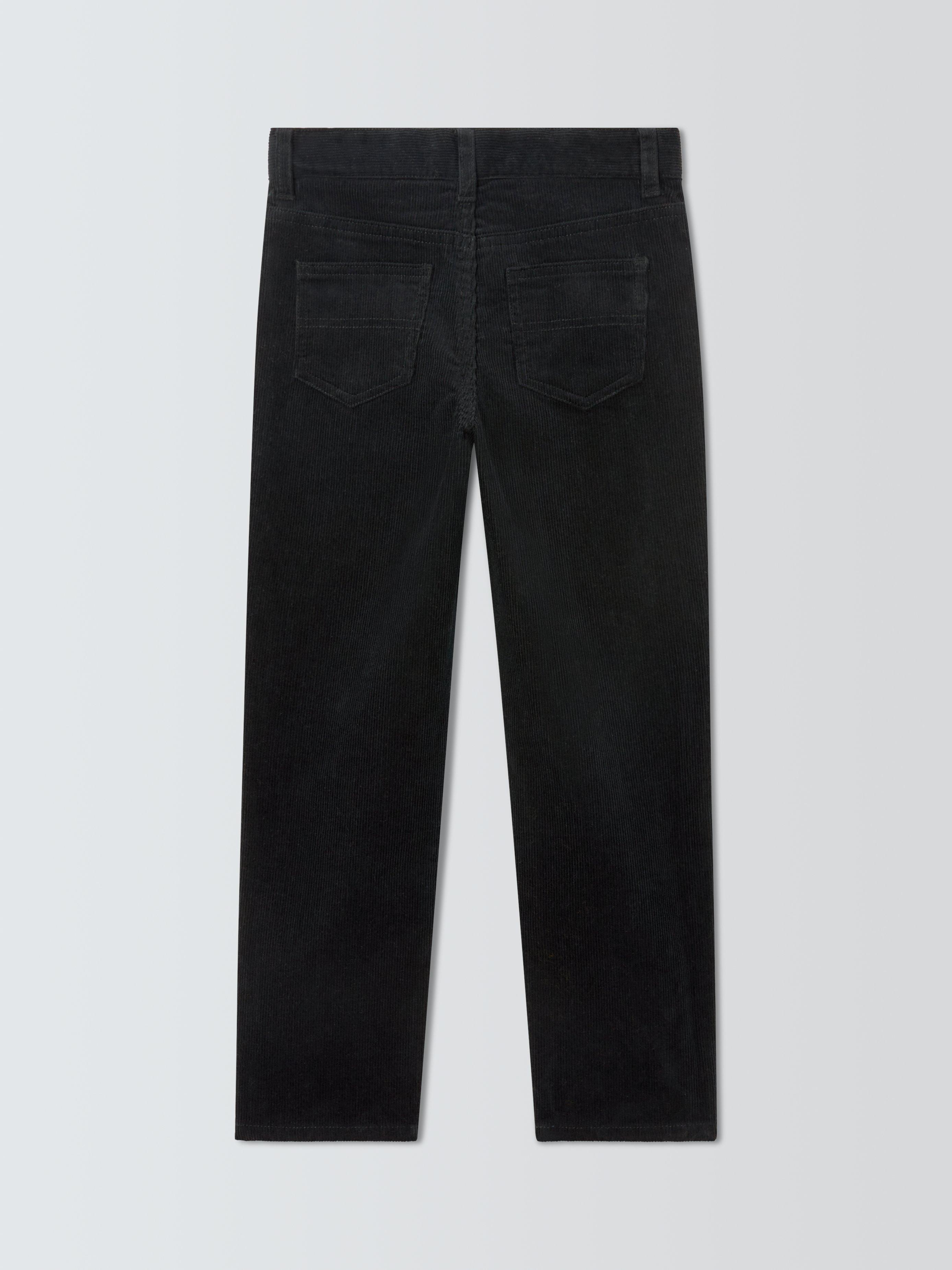 Product image 4 of 7, which shows John Lewis Kids' Five Pocket Corduroy Trousers, Black, 3 years