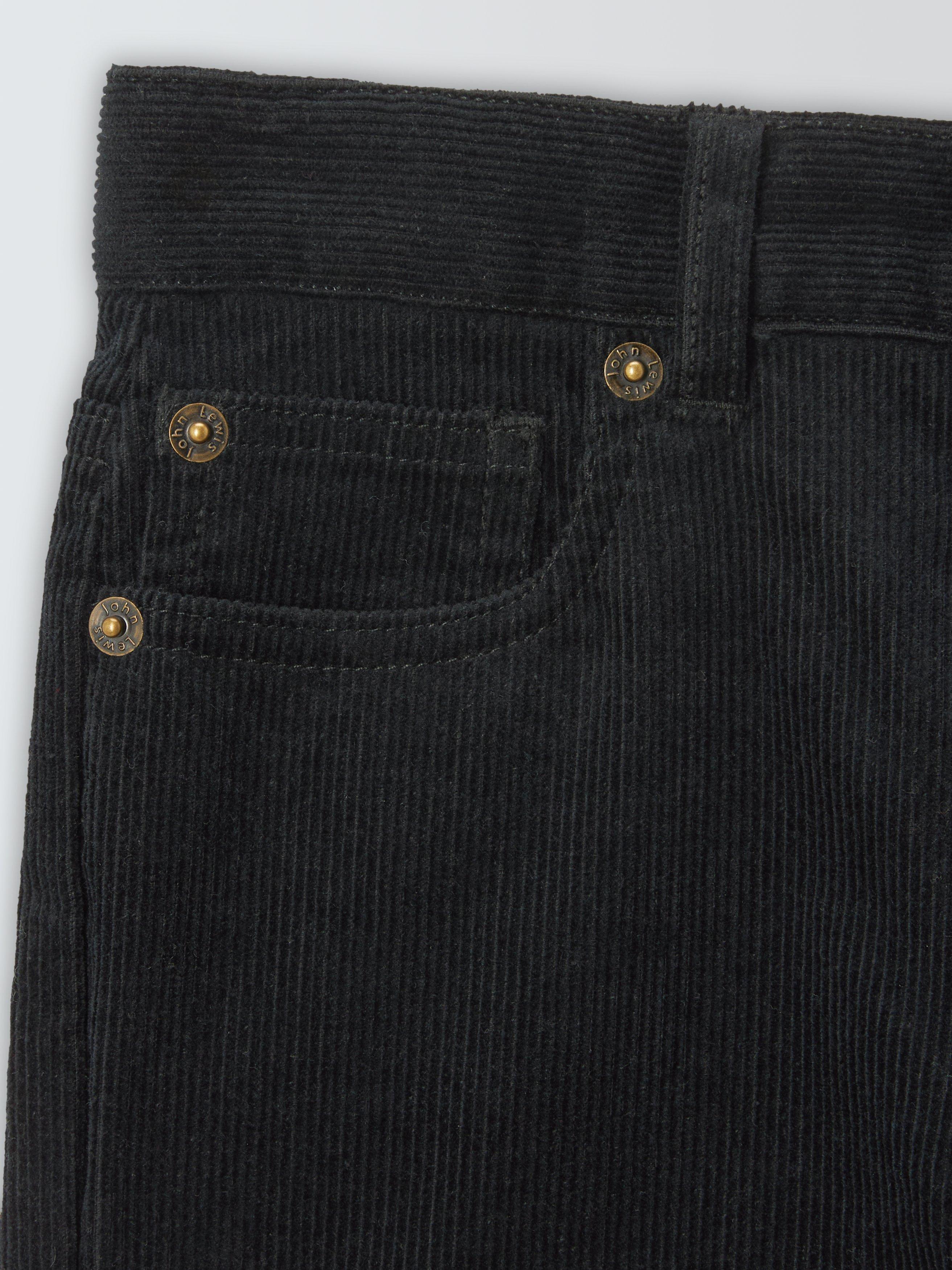 Product image 7 of 7, which shows John Lewis Kids' Five Pocket Corduroy Trousers, Black, 3 years