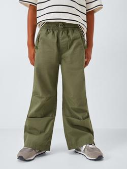 John Lewis Kids' Wide Leg Parachute Trousers, Khaki, Khaki